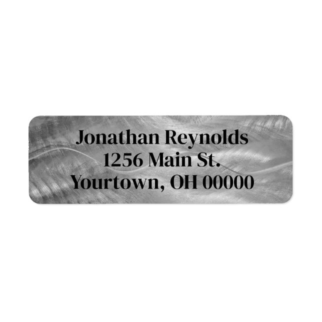 Silver Brushed Metal   Return Address Label (Front)