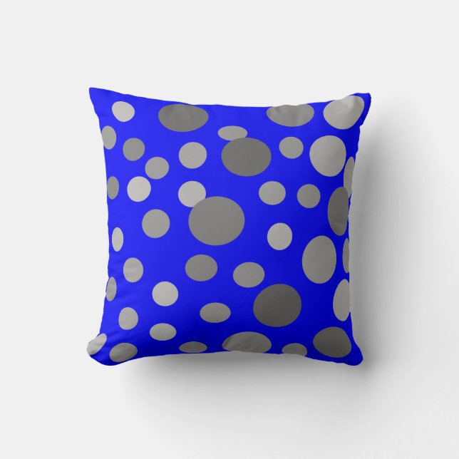 silver bubble blue Pillow (Front)