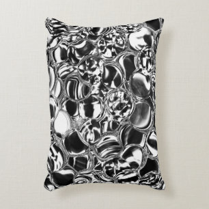 Silver bubbles with glass or metal tone  decorative cushion