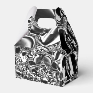 Silver bubbles with glass or metal tone  favour box