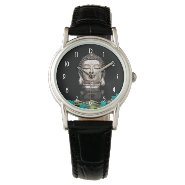 Silver Buddha Head Statue Watch (Front)