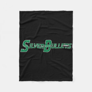 Silver Bullets Softll - Green On Navy  Fleece Blanket