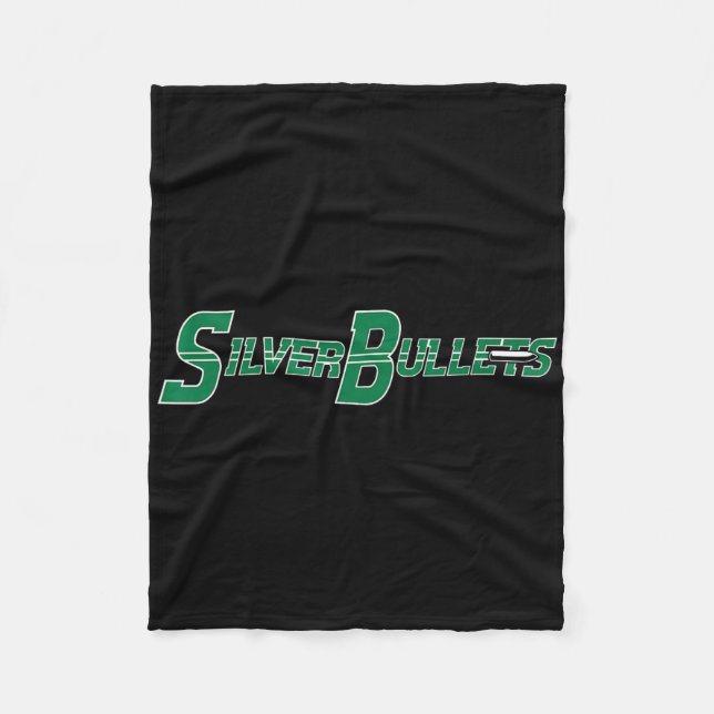 Silver Bullets Softll - Green On Navy  Fleece Blanket (Front)