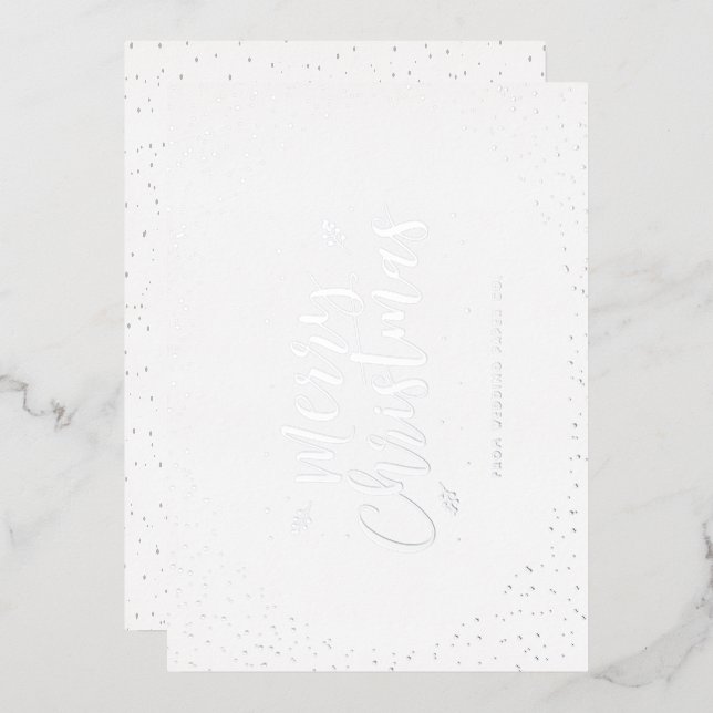 Silver Business Christmas Foil Holiday Card (Front/Back)