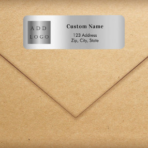Silver business logo return address label