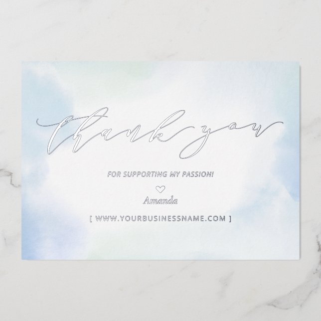 Silver Business Logo Thank you Package Insert (Front)