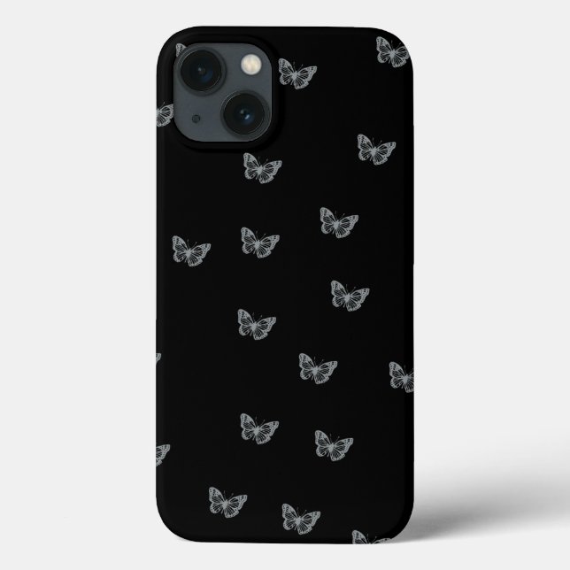 Silver Butterflies Case-Mate iPhone Case (Back)