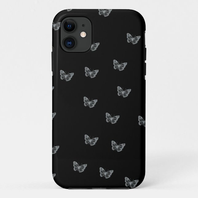 Silver Butterflies Case-Mate iPhone Case (Back)