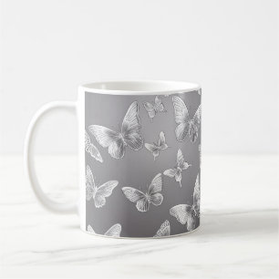 Silver Butterflies Wildlife Lovers Coffee Mug