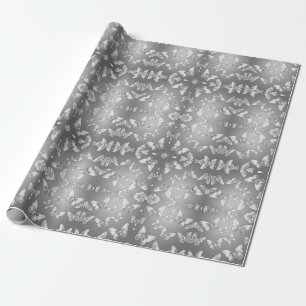 Silver Butterflies Wildlife Lovers Wrapping Paper