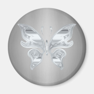 Silver butterfly magnet