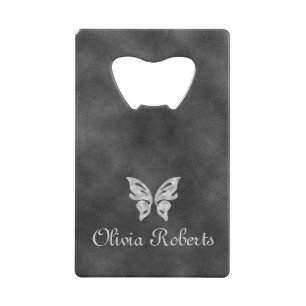 Silver Butterfly & Velvet Bottle Opener