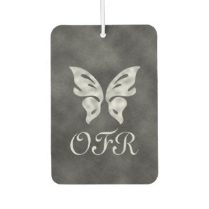 Silver Butterfly & Velvet Personalised Car Air Freshener