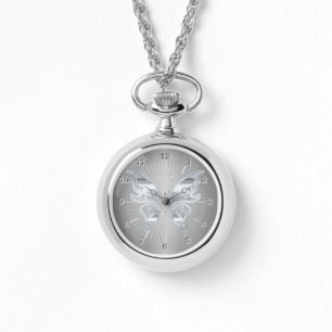 Silver butterfly watch