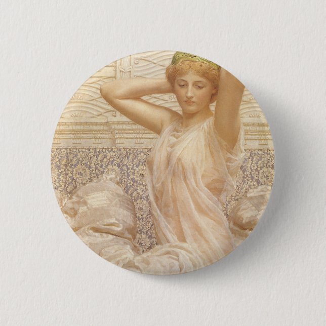 Silver by Albert Joseph Moore, Victorian Fine Art 6 Cm Round Badge (Front)