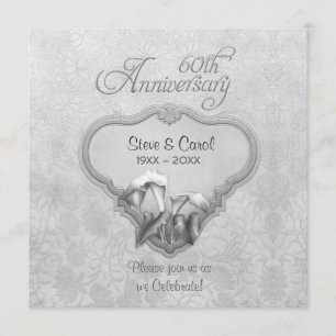 Silver Calla 60th Wedding Anniversary Invitation