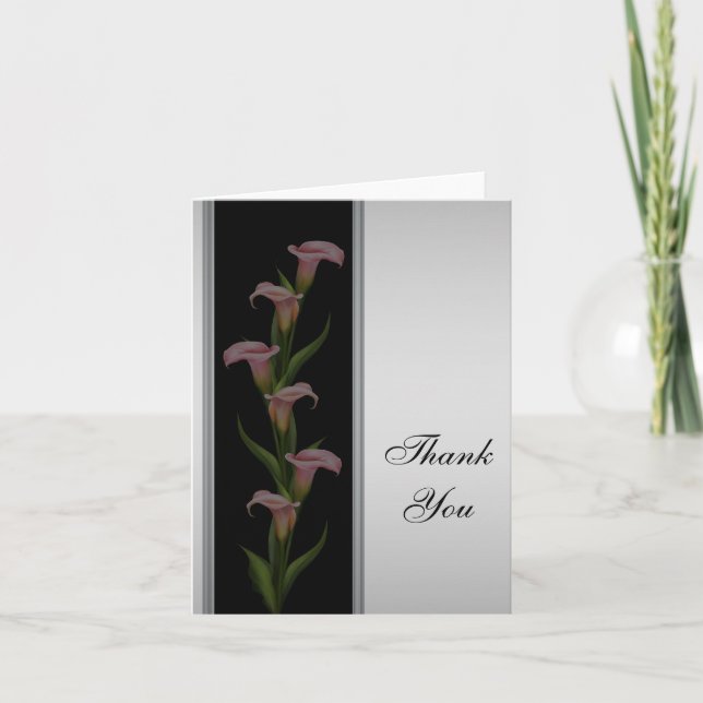 Silver Calla Lily Thank You Card (Front)
