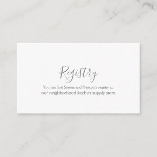 Silver Calligraphy Gift Registry Card