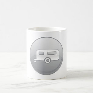 Silver Camper Trailer Icon Minimalist RV Coffee Mug