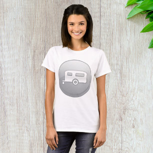 Silver Camper Trailer Icon Minimalist RV T-Shirt