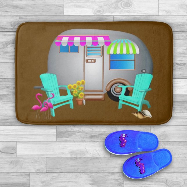 Silver Camper Tropical Themed Camping Bath Mat (Creator Uploaded)