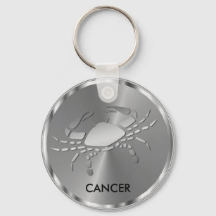 Silver Cancer ♋ the Crab - Zodiac Sign Key Ring