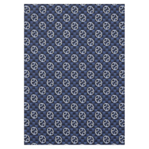Silver Cancer Zodiac Symbol Navy Carbon Fibre Tablecloth