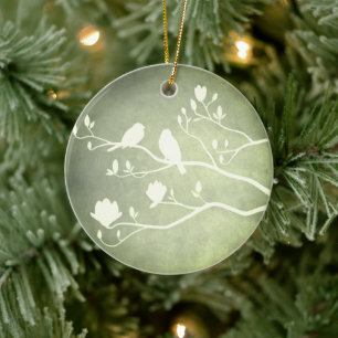 Silver Candelabra (green) - Ceramic Ornament