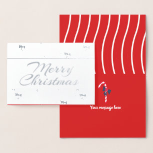 Silver Candy Cane Christmas Foil Card