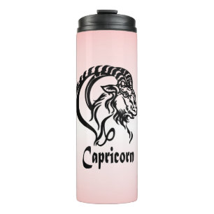 Silver Capricorn the Sea Goat Zodiac Thermal Tumbler