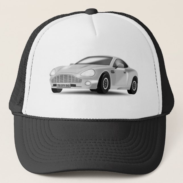 Silver car trucker hat (Front)