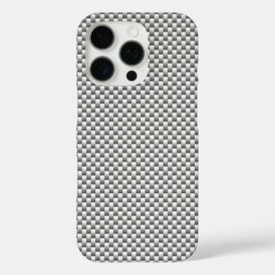 Silver Carbon Fibre Style Decor Print iPhone 16 Pro Case