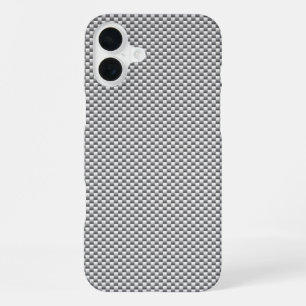 Silver Carbon Fibre Style Decor Print iPhone Case
