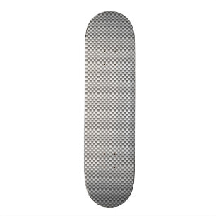 Silver Carbon Fibre Style Print Skateboard