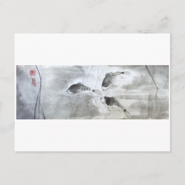 Silver Carp Fish Postcard (Front)