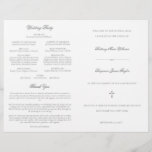 Silver Catholic Wedding Ceremony with Mass Program<br><div class="desc">This simple, yet elegant, folded Catholic wedding ceremony with mass program booklet features a cross and stylish accents of calligraphy script. The neutral, classic, silver and white, typography design provides you with a text template for a traditional Catholic order of service with mass. There is plenty of room to include...</div>