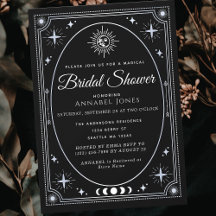 Silver Celestial Black Tarot Card Bridal Shower