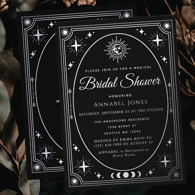 Silver Celestial Black Tarot Card Bridal Shower (Creator Uploaded)