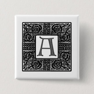 Silver Celtic "A" Monogram 15 Cm Square Badge