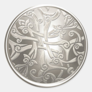 Silver Celtic Damask Envelope Seal