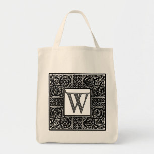 Silver Celtic "W" Monogram Tote Bag