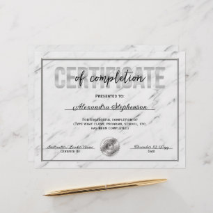 Silver Certificate of Completion Course Award