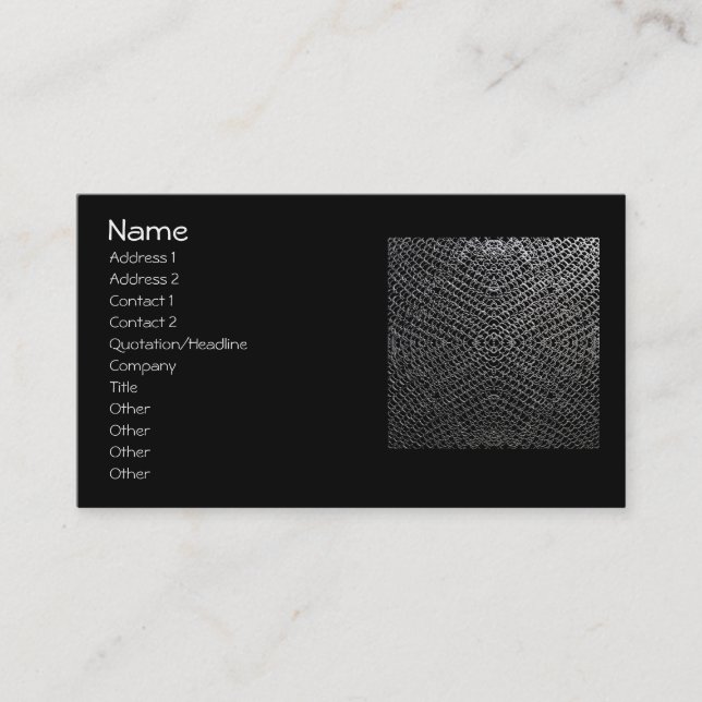 Silver Chainmail tile 196 Business Card (Front)