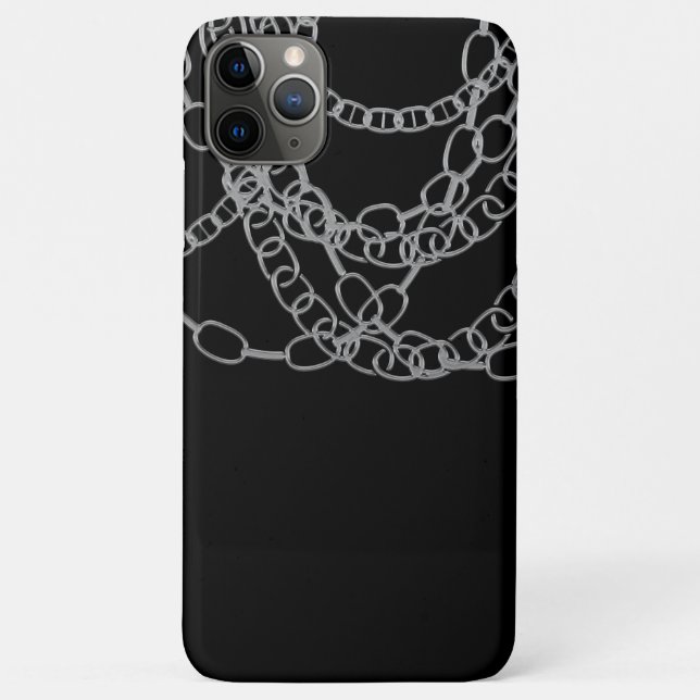 Silver Chains Black Hip Hop Chain Case-Mate iPhone Case (Back)