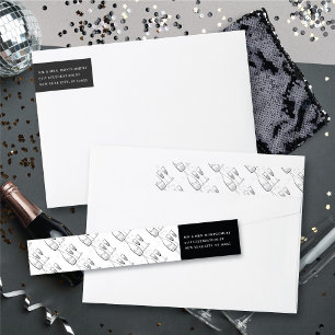 Silver Champagne New Year Holiday Address Labels