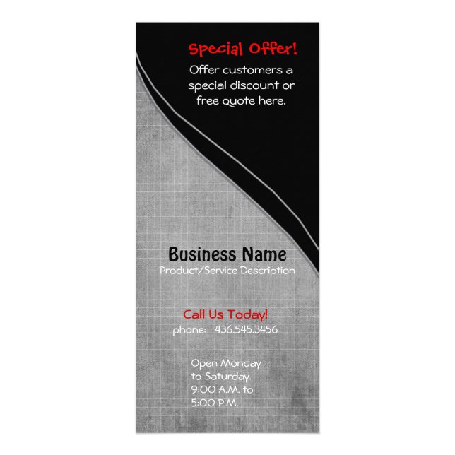 Silver Check Rack Card (Front)