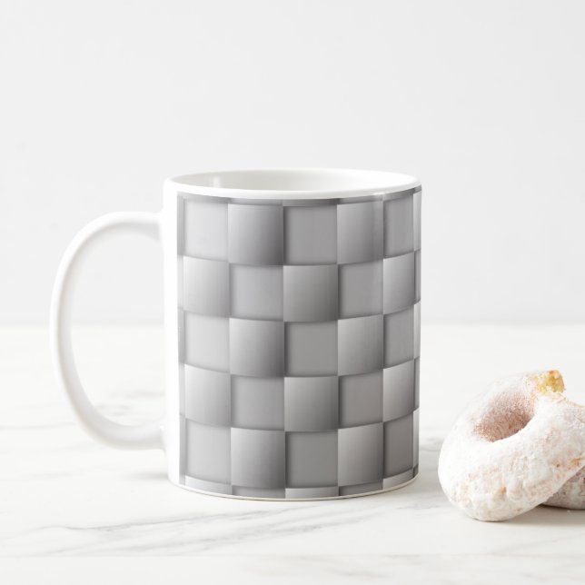 Silver Checkers Coffee Mug (With Donut)