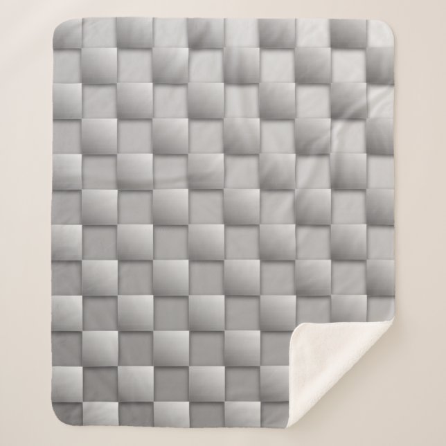 Silver Checkers Sherpa Blanket (Front)