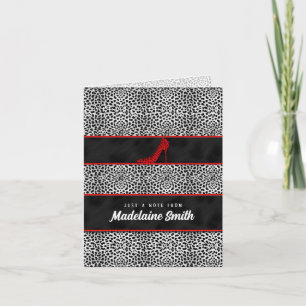 Silver Cheetah Print Personalised Deluxe Card
