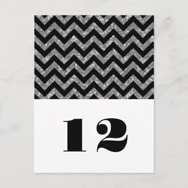 Silver Chevron Glitter Table Postcard (Front)